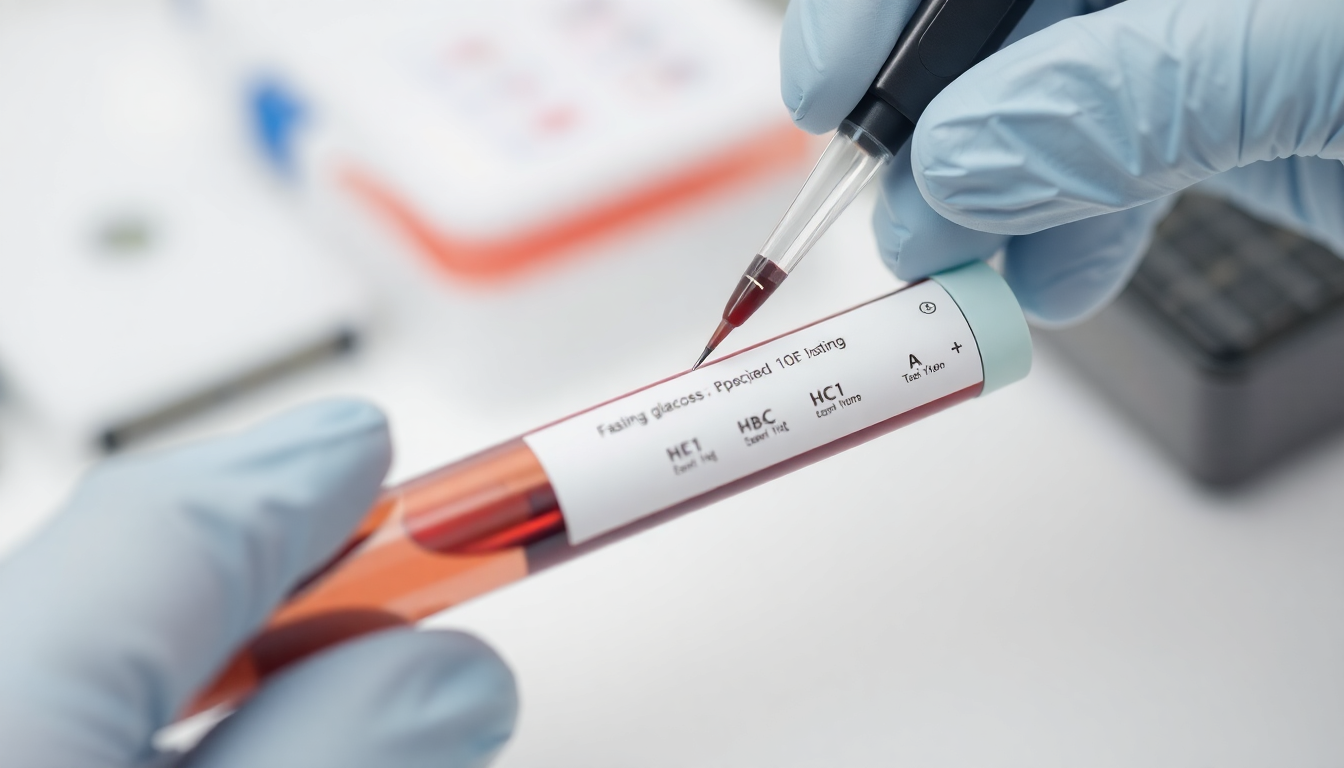 당뇨 진단을 위한 공복혈당 및 당화혈색소 검사 혈액 채취