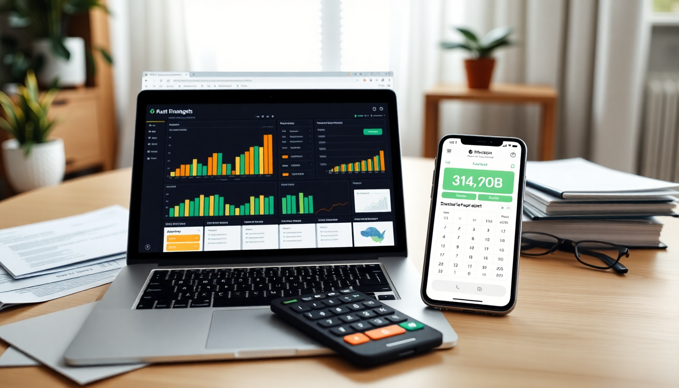 철저한 자금 조달 계획을 세우는 모습을 보여주는 금융 계획 소프트웨어 화면
