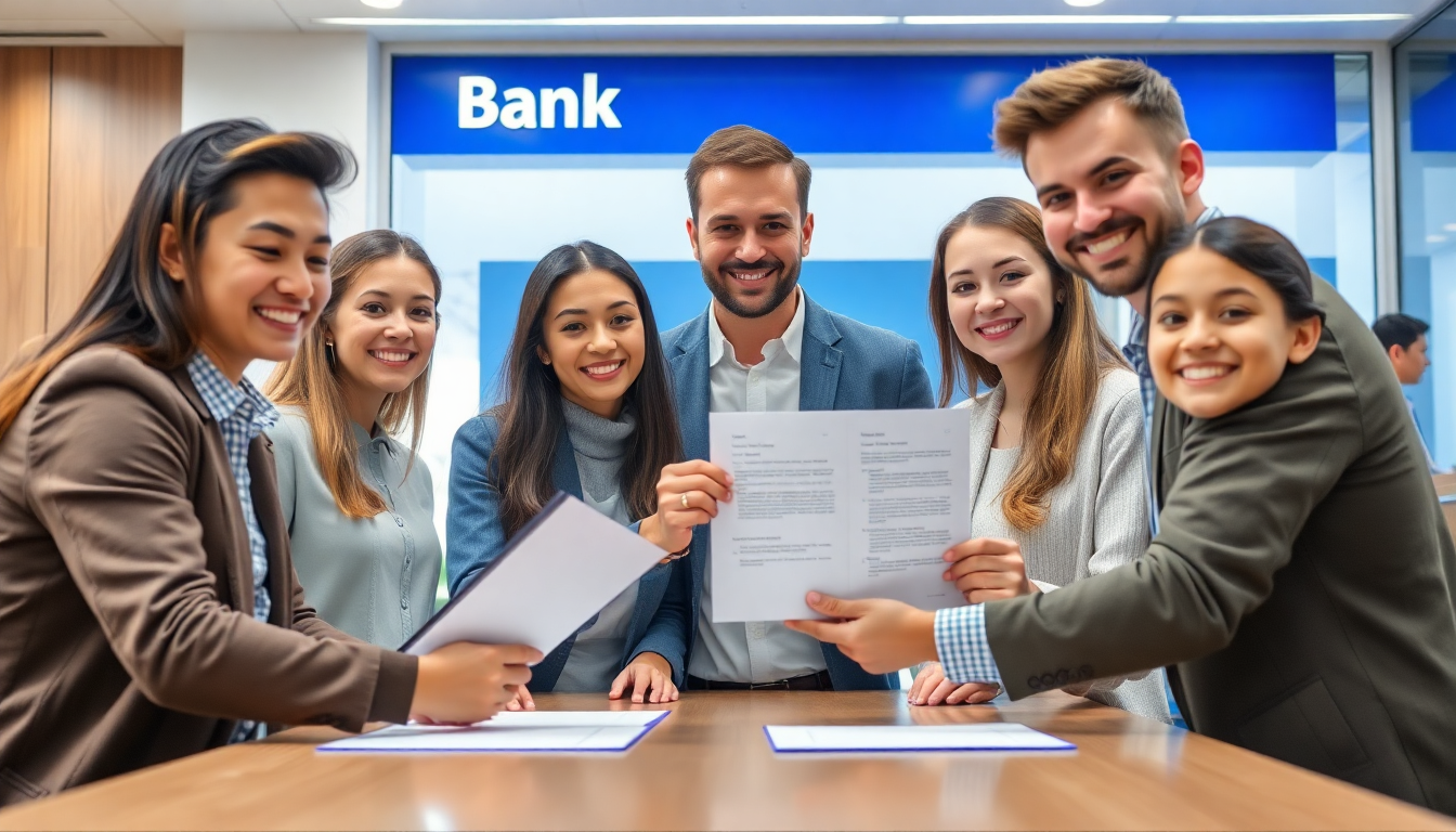 중도금 집단대출 서류에 서명하는 청약 당첨자들