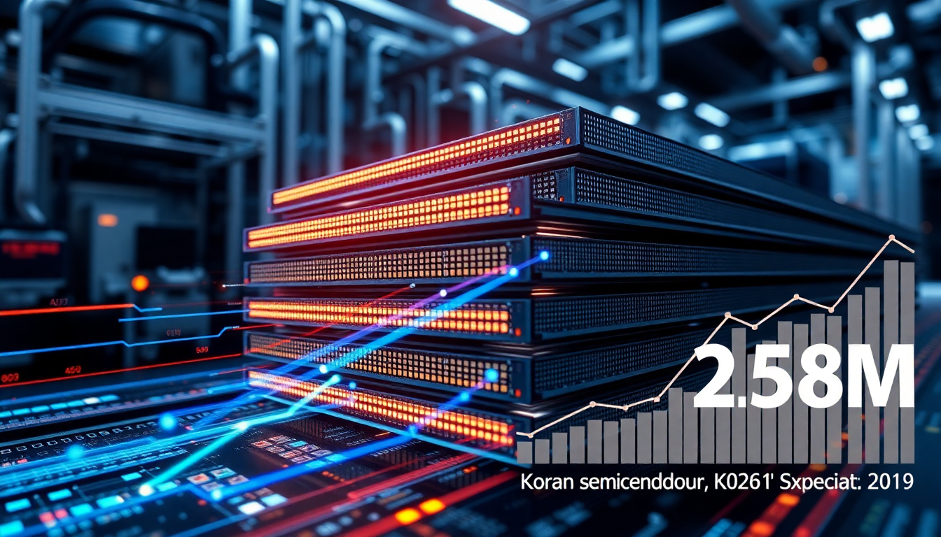 고대역폭 메모리(HBM) 시장 성장과 한국 반도체 수출 증가를 나타낸 이미지