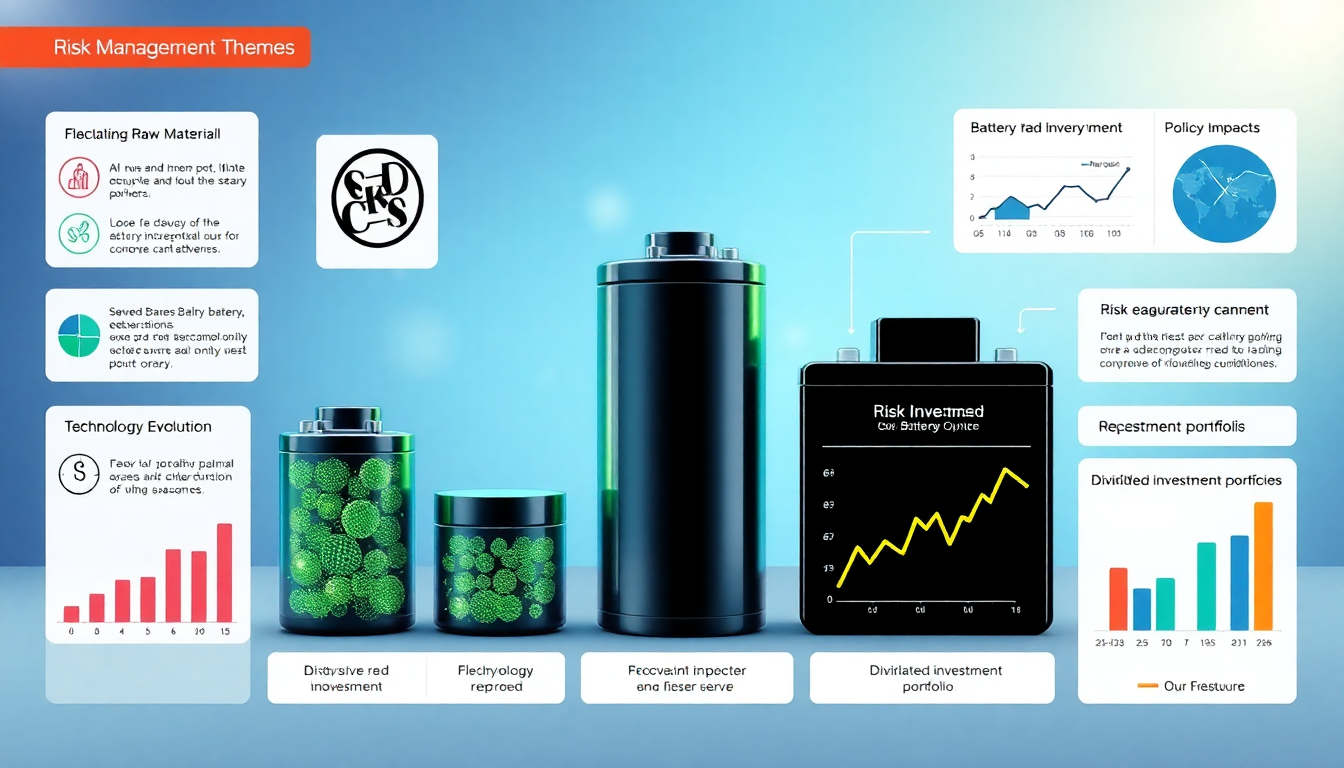 원자재 가격 변동, 기술 변화, 정책 영향 및 분산 투자 리스크 관리 컨셉 이미지