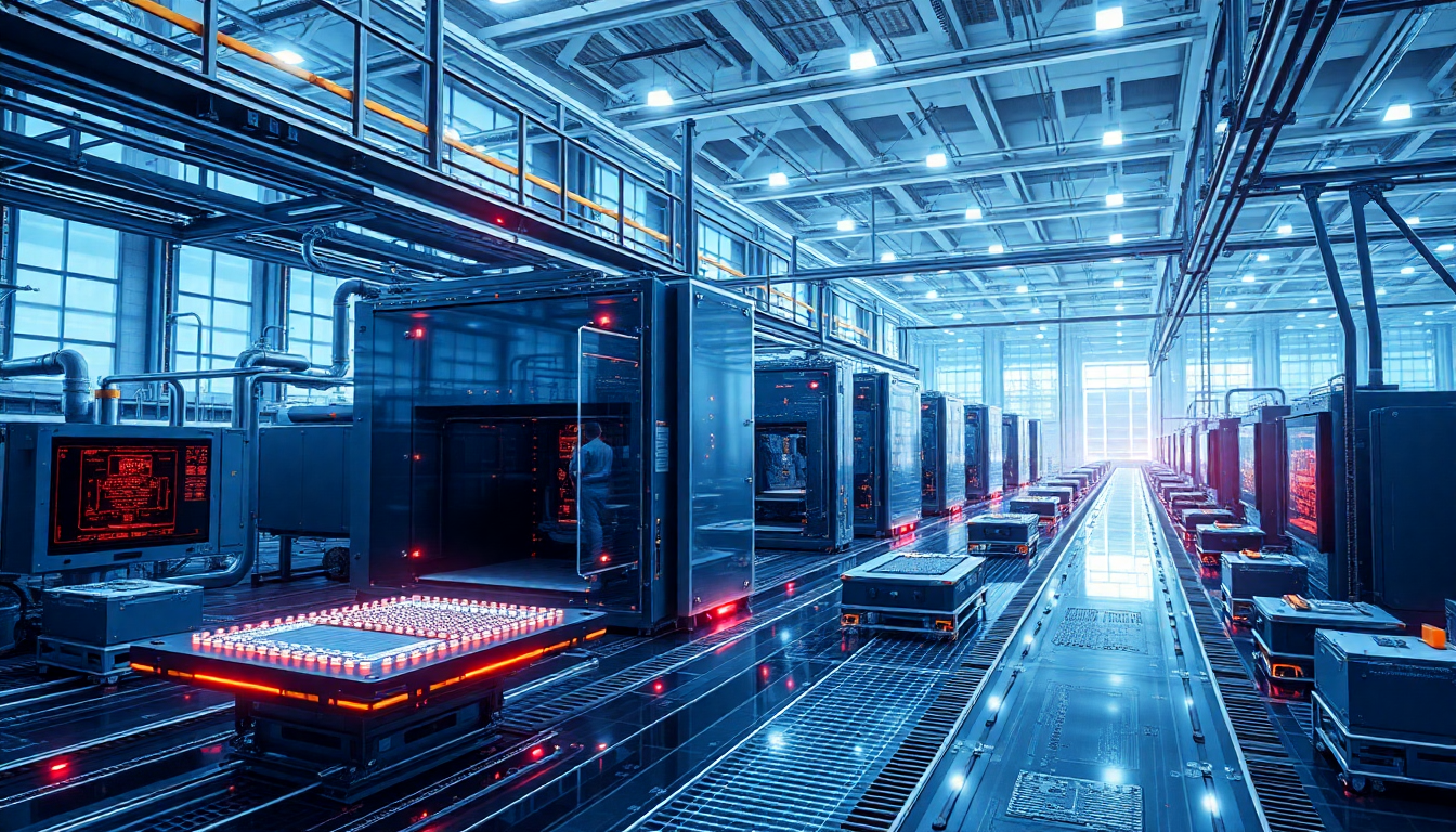 전기차 및 바이오헬스케어 반도체 관련 새로운 성장 기회를 보여주는 미래형 반도체 장비 산업 모습