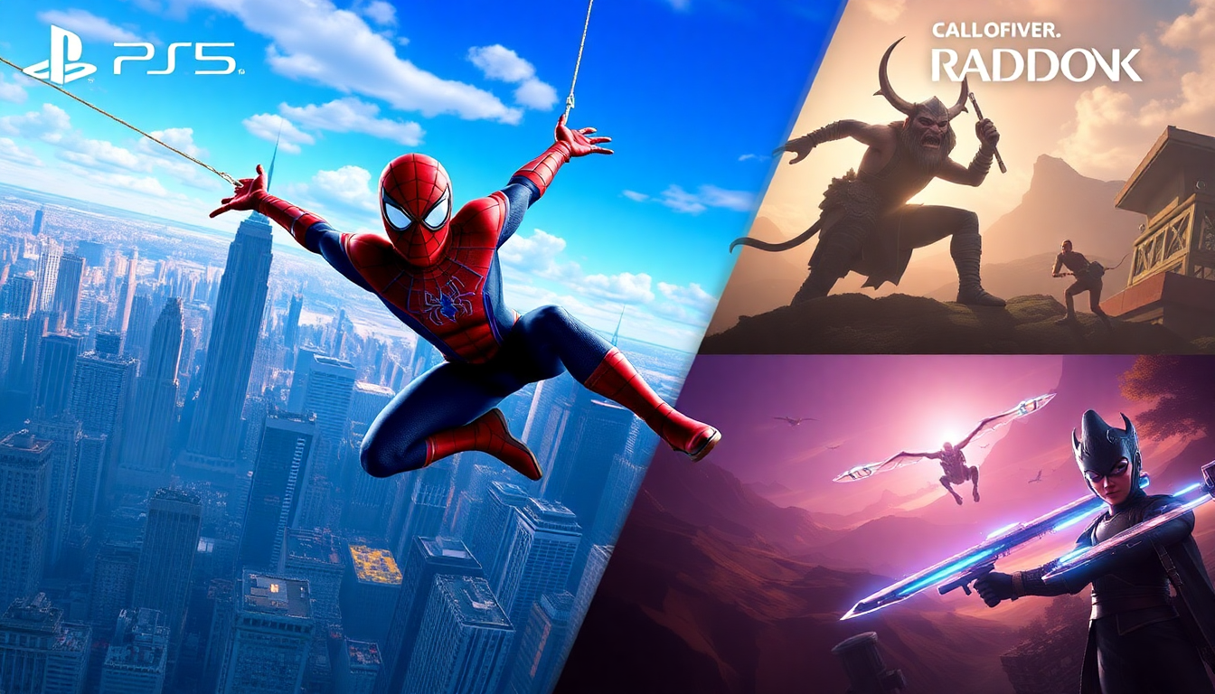 2026년 최신 플레이스테이션5 게임 라인업의 다양한 인기 타이틀 장면들 모음