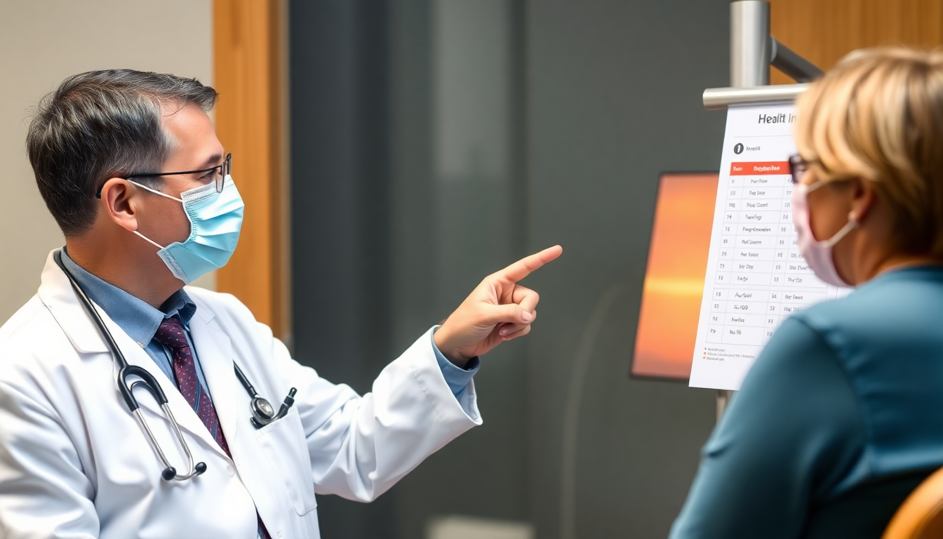 검진 결과를 의료진이 설명하는 모습