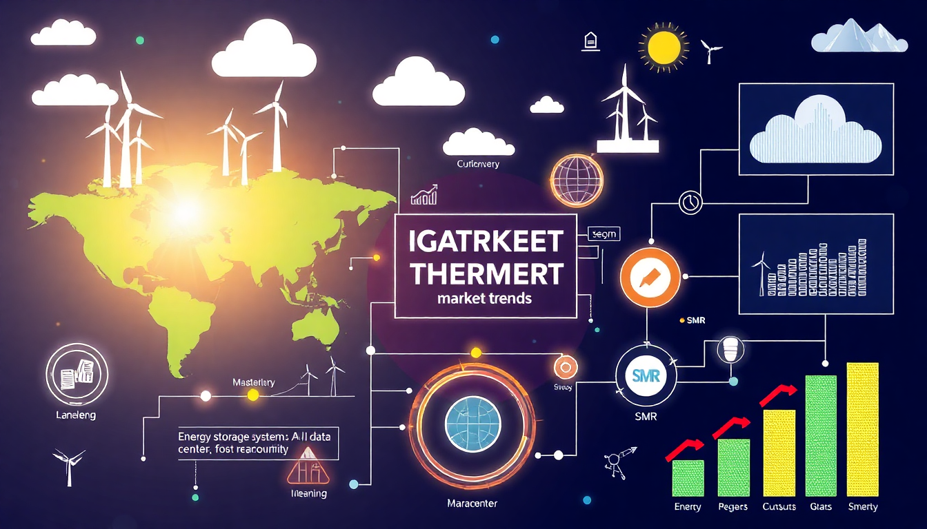 글로벌 신재생에너지 시장 트렌드와 기업의 상호작용을 보여주는 역동적인 비주얼