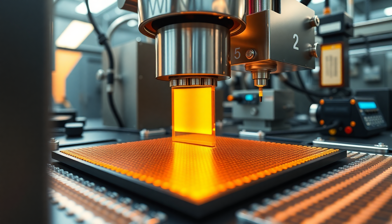 웨이퍼 레벨 본딩 장비와 TSV 기술을 보여주는 정밀 반도체 제조 장비