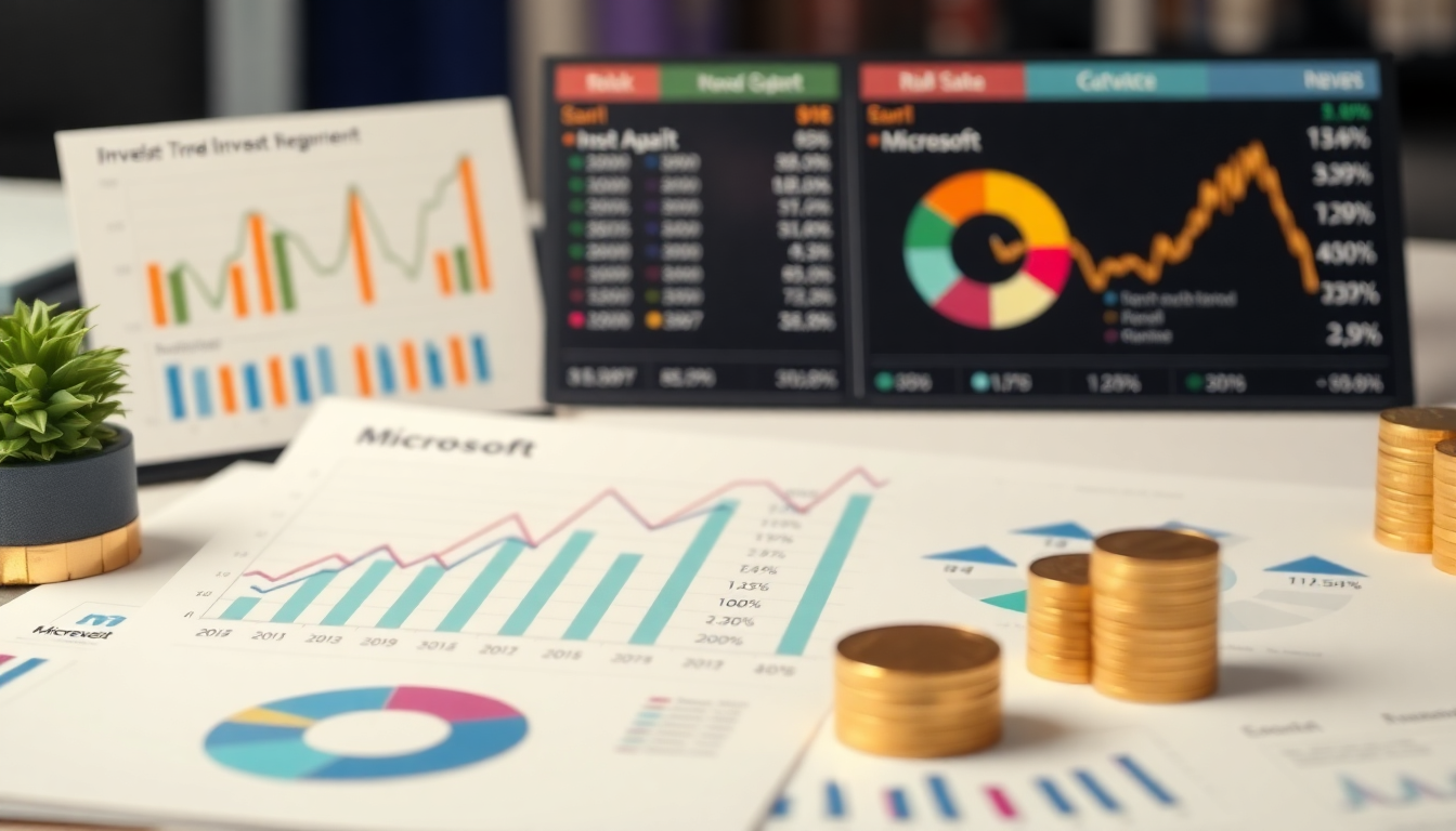 마이크로소프트 주식을 포함한 분산 투자 전략과 포트폴리오 관리 모습을 보여주는 이미지