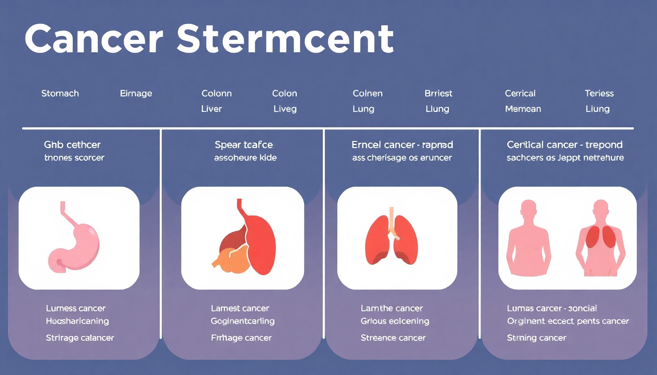 위암 대장암 간암 폐암 유방암 자궁경부암 검진 종류 및 주기를 나타낸 의료 인포그래픽