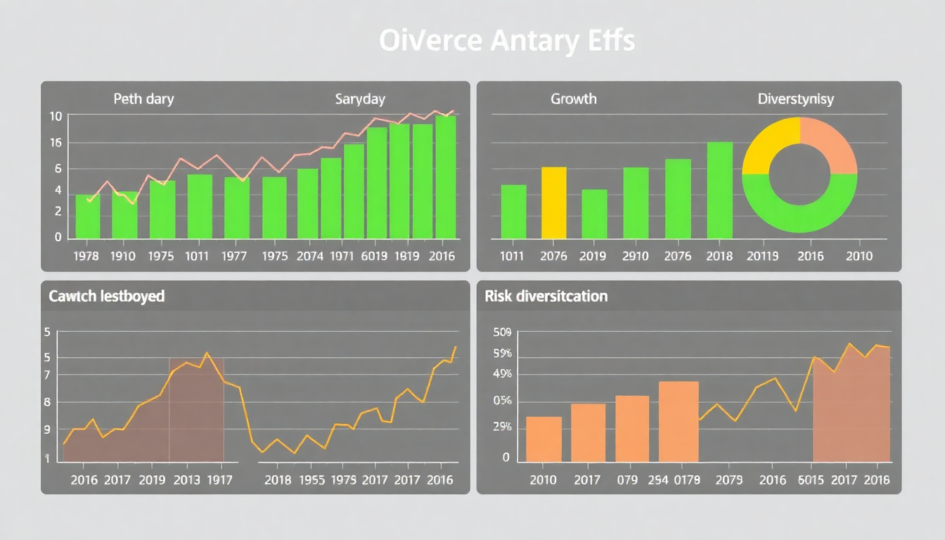 2차전지 관련 다양한 ETF 투자 상품과 리스크 분산 및 성장 가능성을 보여주는 금융 이미지